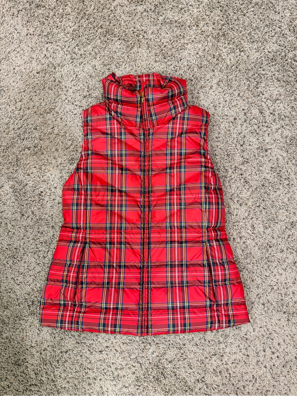 Talbots Red Plaid Quilted Puffer Vest